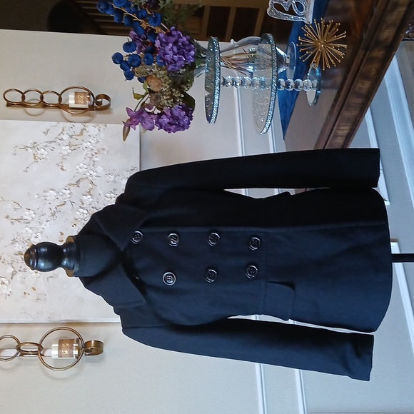 Apostrophe Women's Black Wool Blend Double Breasted Coat. Size S - Picture 7 of 17